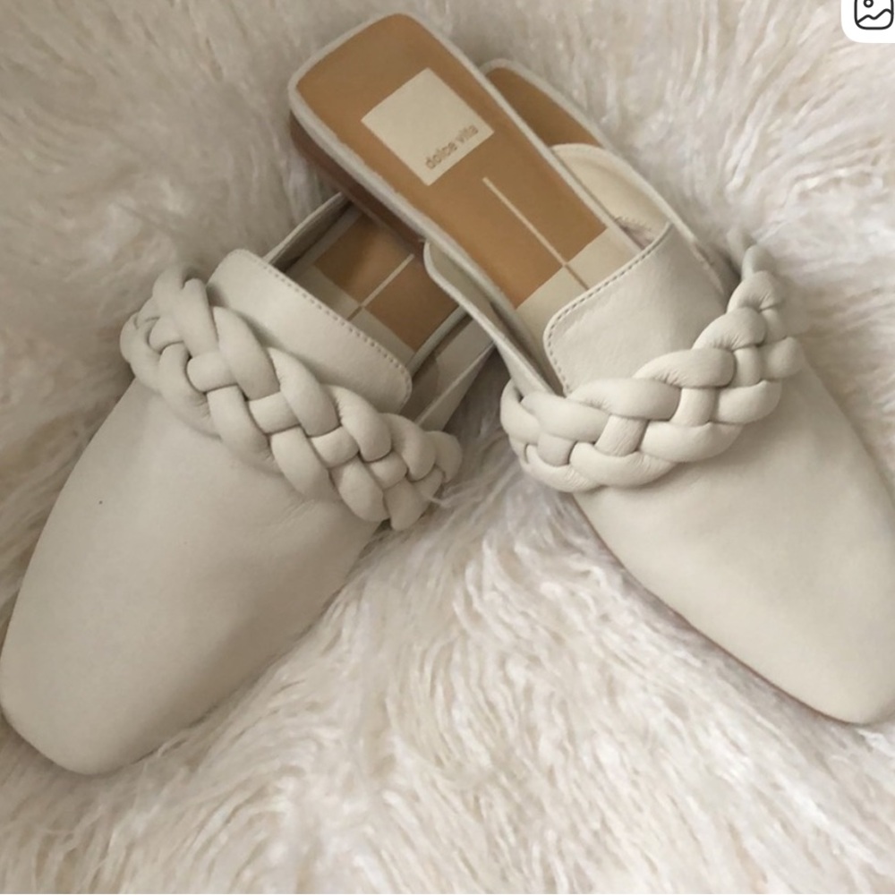 Dolce Vita Cream Braided Mules